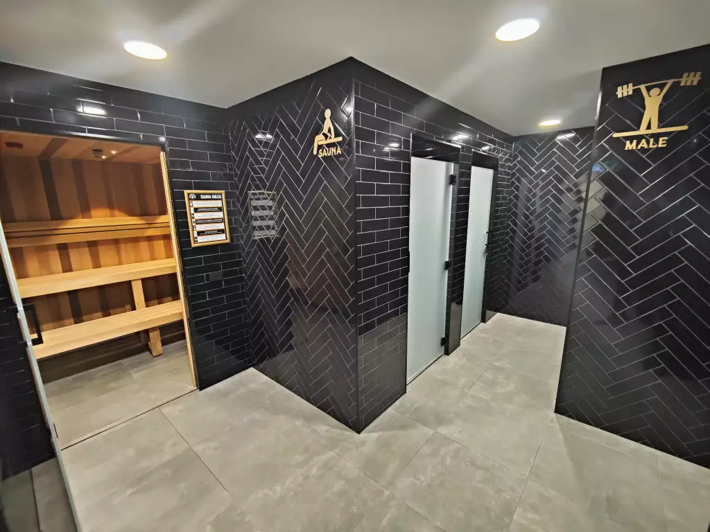 Bathrooms and sauna at our fitness club at 291 king street Newcastle NSW