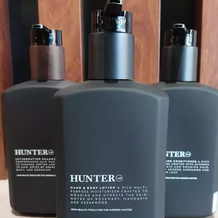 hunter lab branded soaps and hair care for Gym on King members use